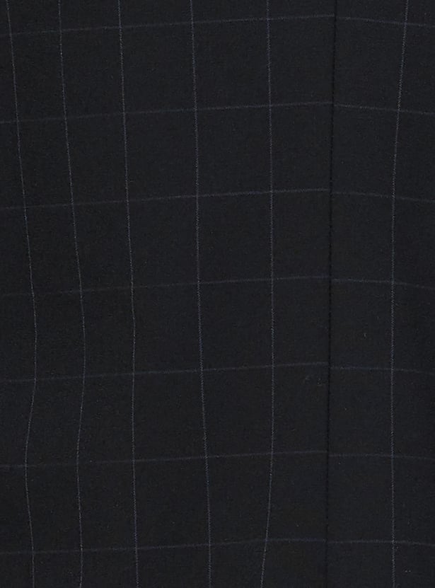 VAN HEUSEN Checked Single Breasted Blazer
