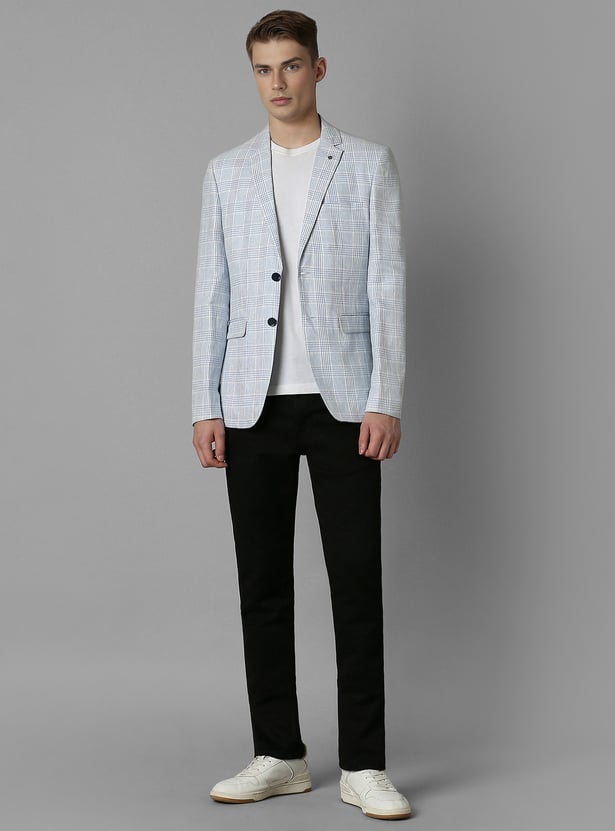 Louis Philippe Gray Checkered Blazer Buy LOUIS PHILIPPE Checked