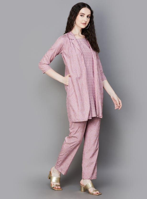 SPAN Bandhani Print Co-Ord Set with Jacket