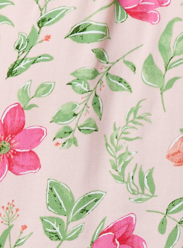 MELANGE Floral Print Tiered Dress