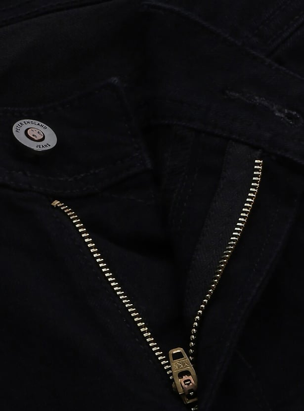 Buy PETER ENGLAND Dark Wash Slim Tapered Jeans from Peter England