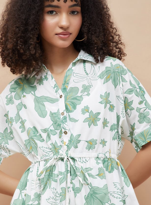 COLOUR ME Floral Print A-line Dress with Slip