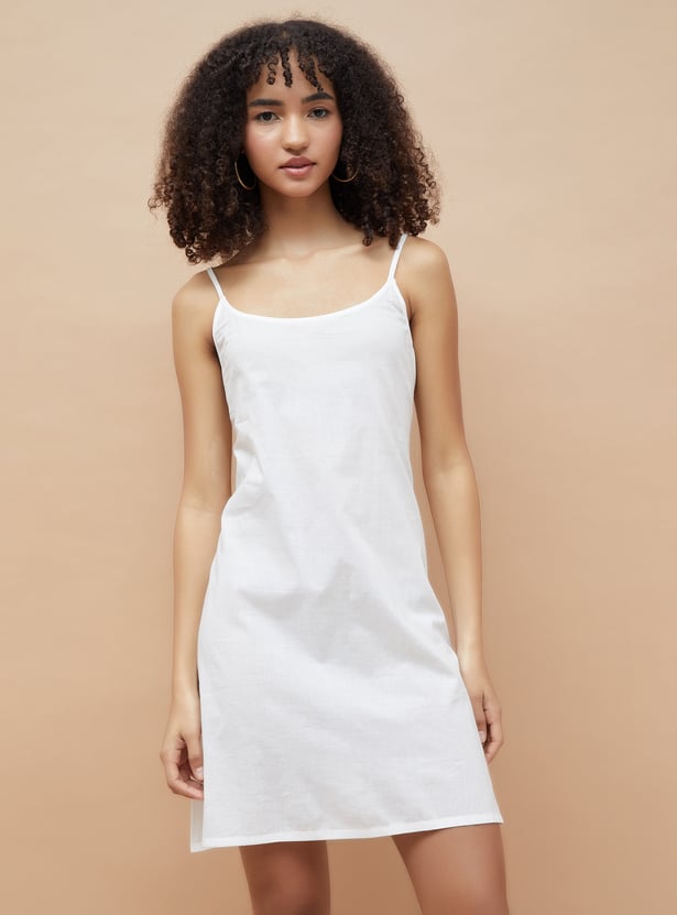 COLOUR ME Floral Print A-line Dress with Slip