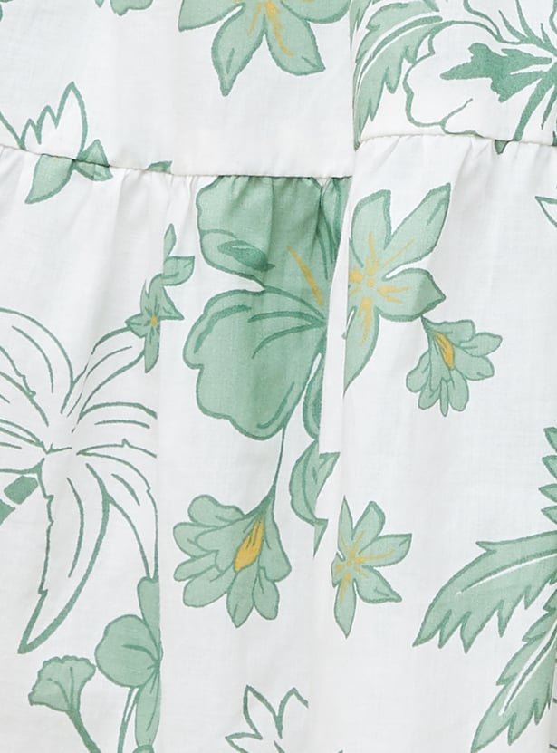 COLOUR ME Floral Print A-line Dress with Slip