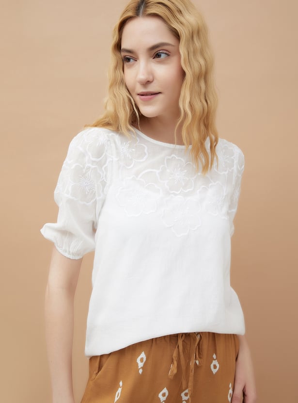 FAME FOREVER Embroidered Top with Camisole