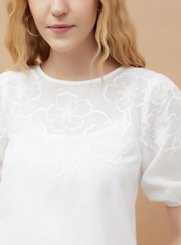 FAME FOREVER Embroidered Top with Camisole