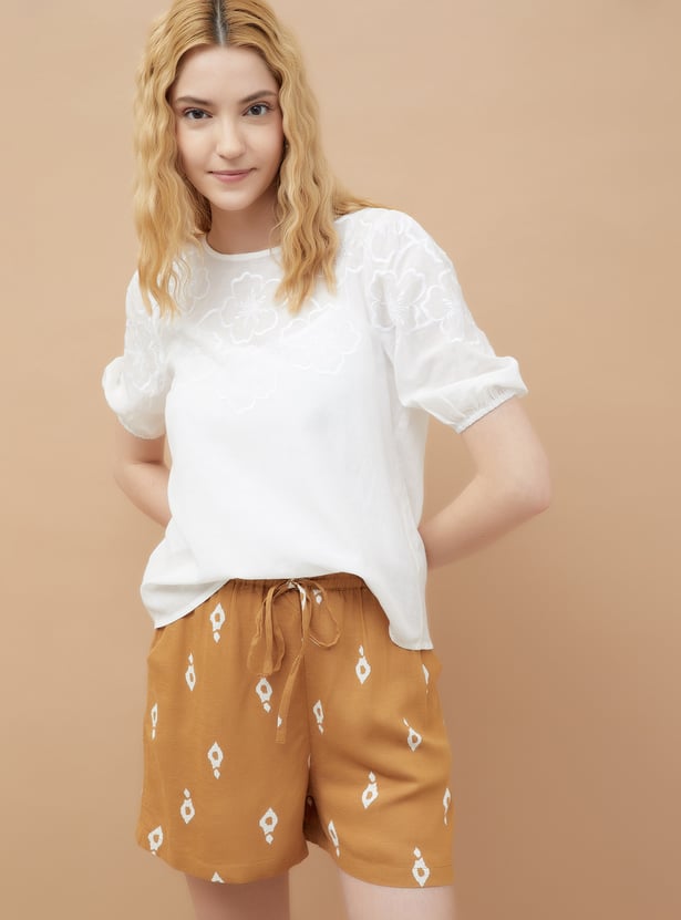 FAME FOREVER Embroidered Top with Camisole