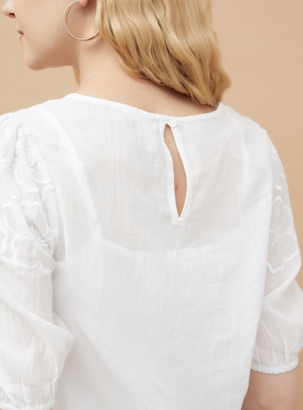 FAME FOREVER Embroidered Top with Camisole