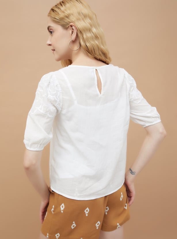 FAME FOREVER Embroidered Top with Camisole
