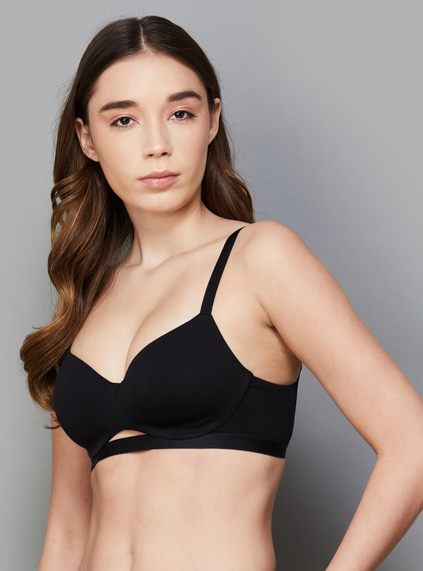 ENAMOR Solid Padded Non-Wired T-shirt Bra