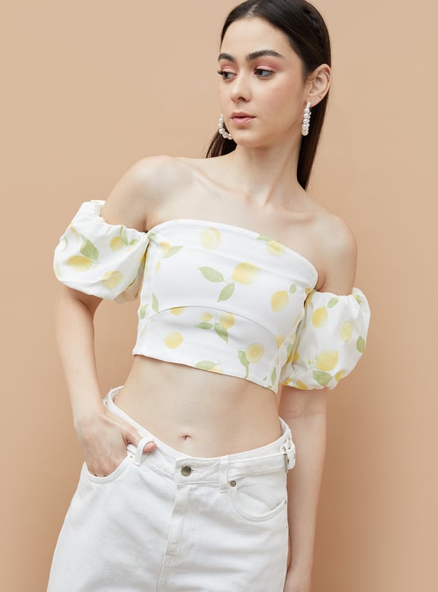 GINGER Lime Print Crop Top