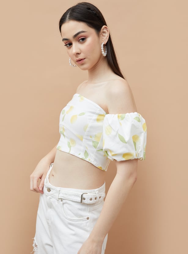 GINGER Lime Print Crop Top