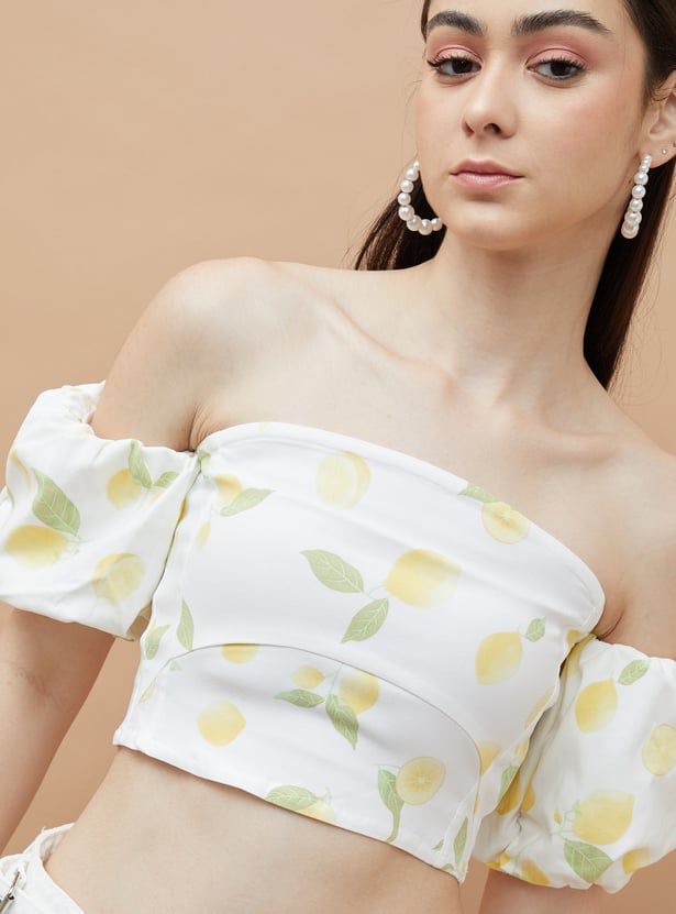 GINGER Lime Print Crop Top