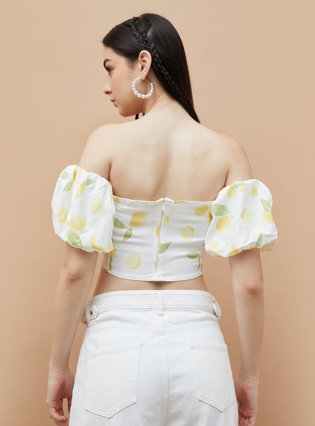 GINGER Lime Print Crop Top