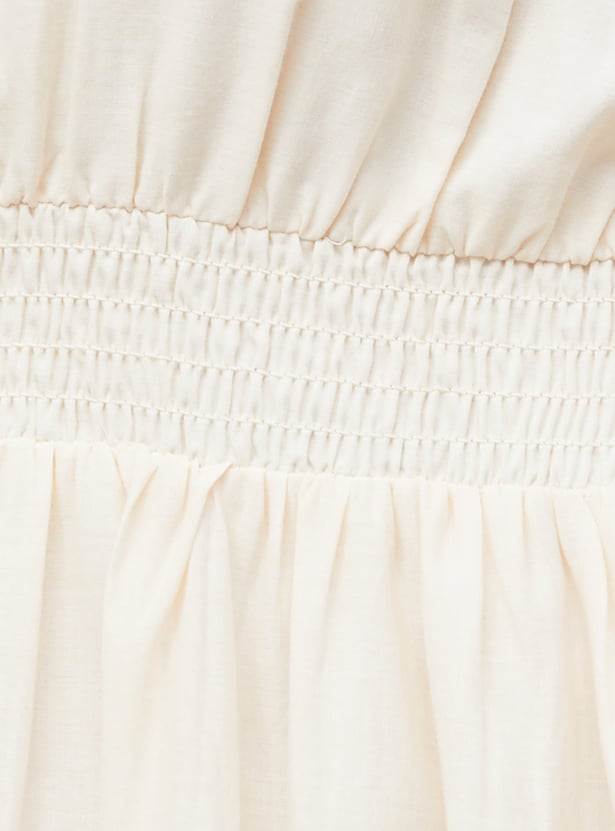 COLOUR ME Embroidered Tiered Midi Dress
