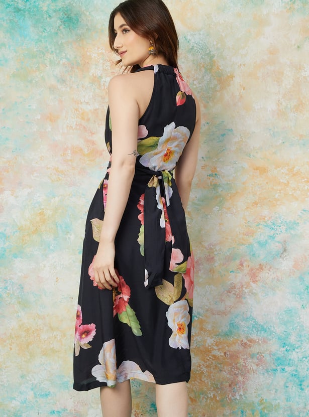 MELANGE Floral Print A-line Dress