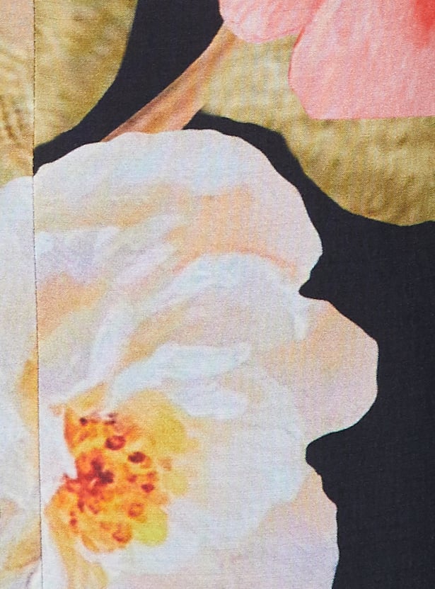 MELANGE Floral Print A-line Dress