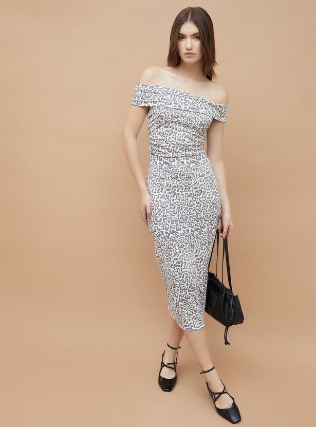 GINGER Leopard Print Bodycon Dress
