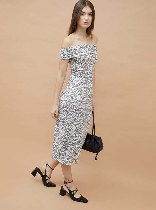 GINGER Leopard Print Bodycon Dress