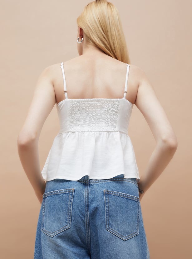 GINGER Solid Peplum Top