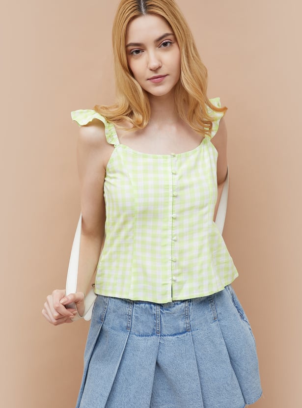 GINGER Checked Top