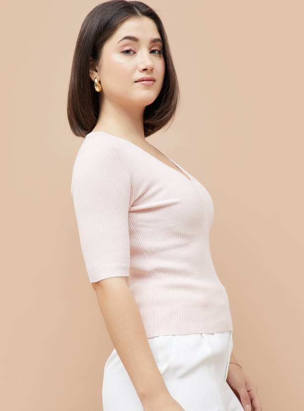 CODE CLASSIC Striped Knit Top