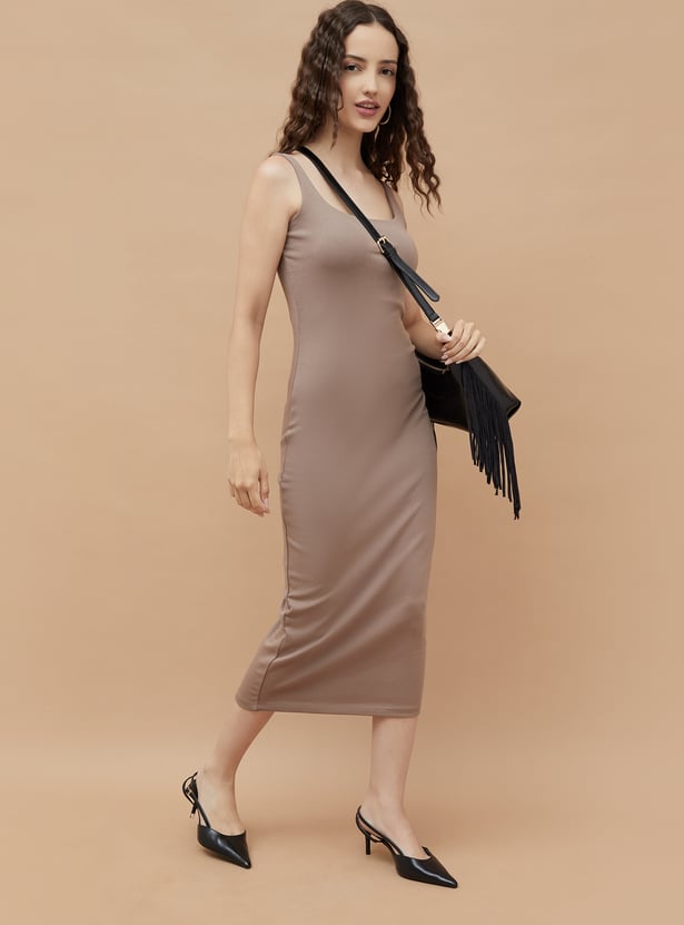 GINGER Solid Bodycon Dress