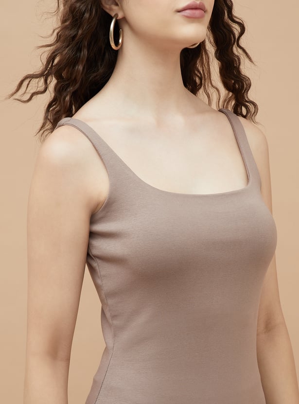 GINGER Solid Bodycon Dress