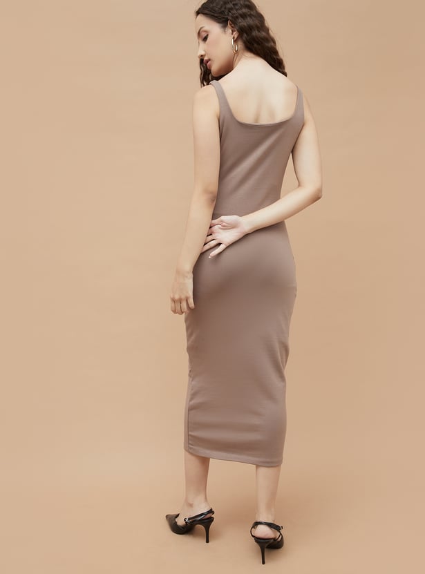 GINGER Solid Bodycon Dress