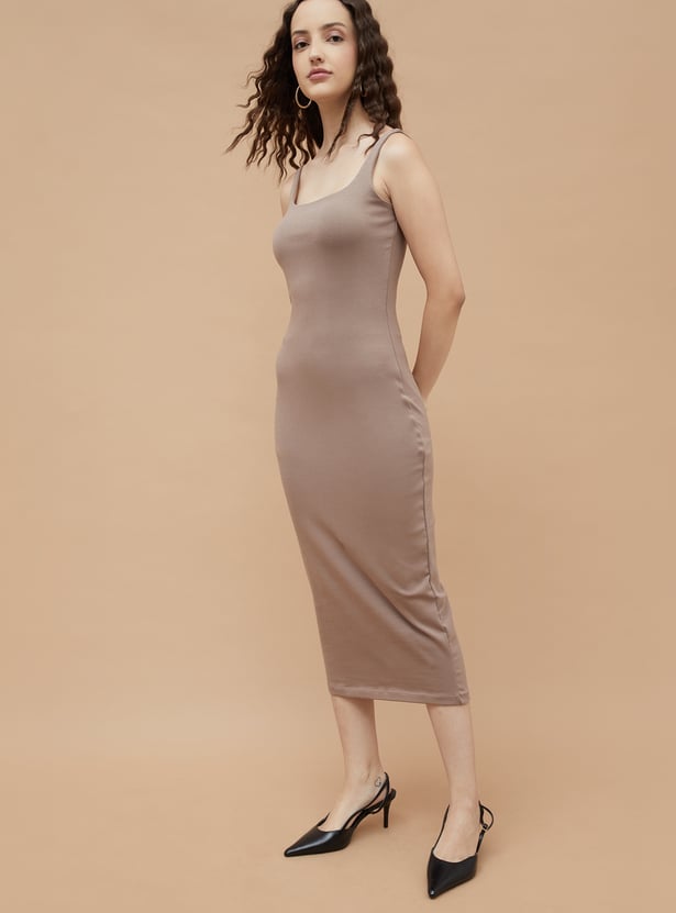 GINGER Solid Bodycon Dress
