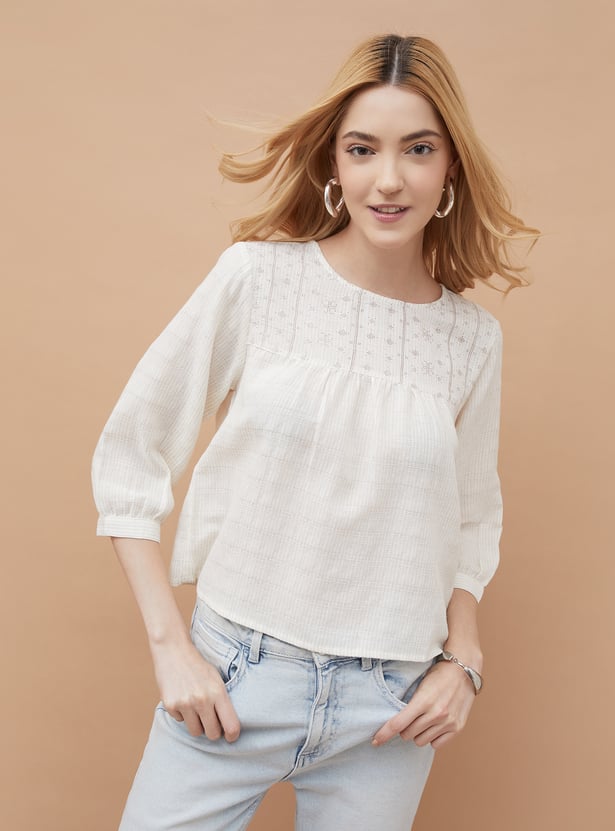 FAME FOREVER Textured Top