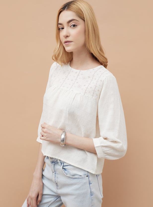 FAME FOREVER Textured Top