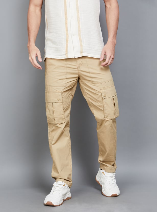 Buy CELIO Solid Straight Fit Cargos from Celio at just INR