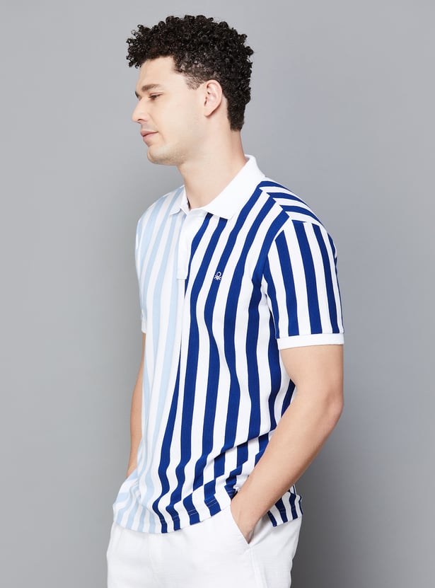 UNITED COLORS OF BENETTON Striped Relaxed Fit Polo T-shirt