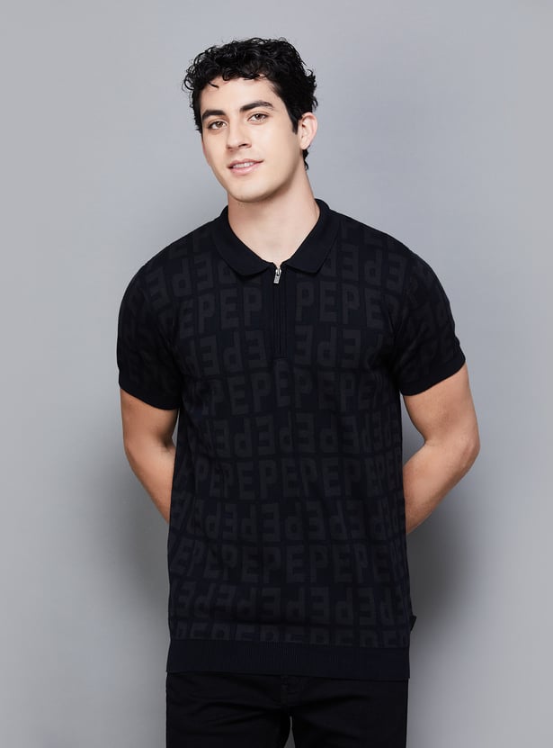 PEPE JEANS Brand Patterned Knit Sweater