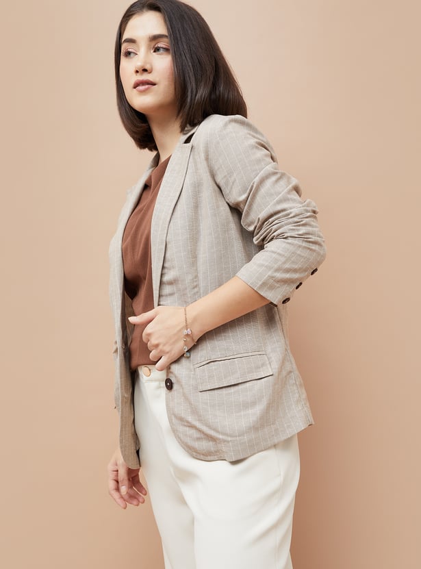CODE CLASSIC Striped Single Breasted Blazer