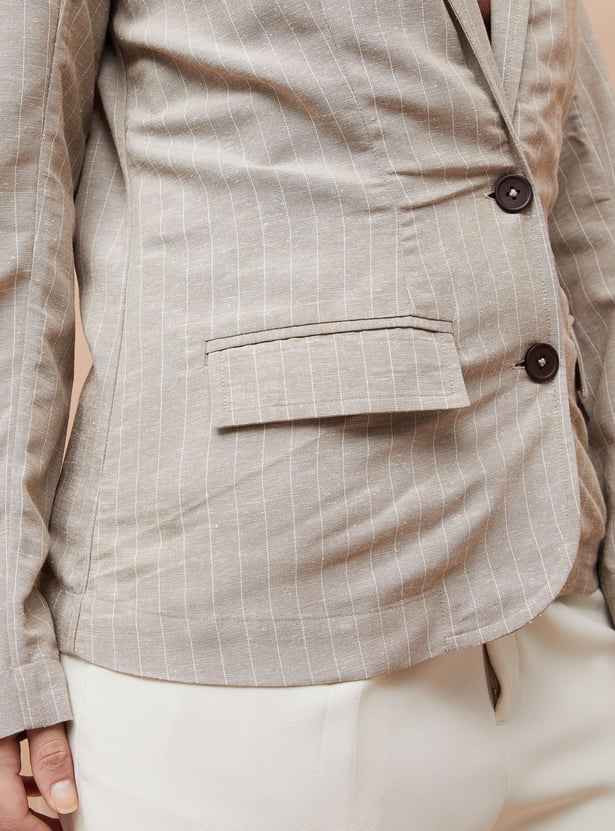 CODE CLASSIC Striped Single Breasted Blazer