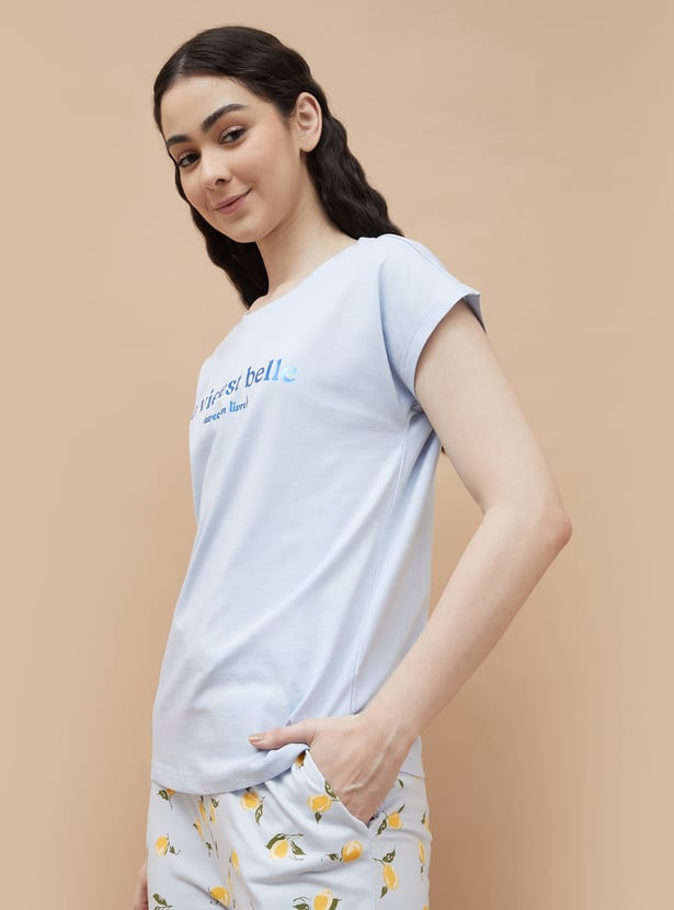 GINGER Metallic Print Lounge T-shirt
