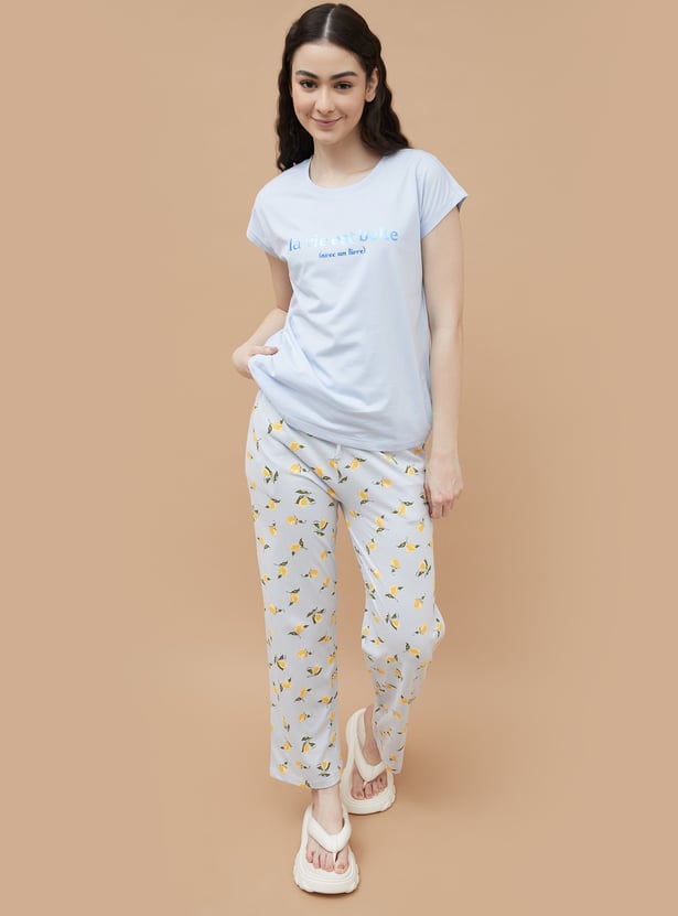 GINGER Metallic Print Lounge T-shirt