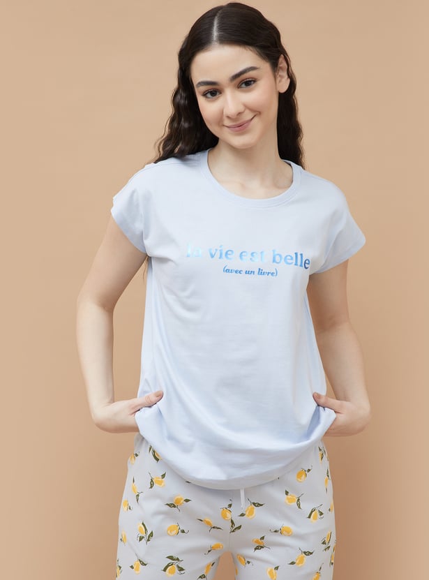 GINGER Metallic Print Lounge T-shirt