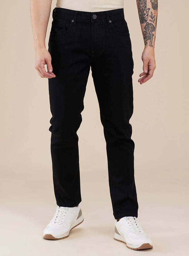 Black Cropped fit Men's Denims by Being Human Clothing main image 0