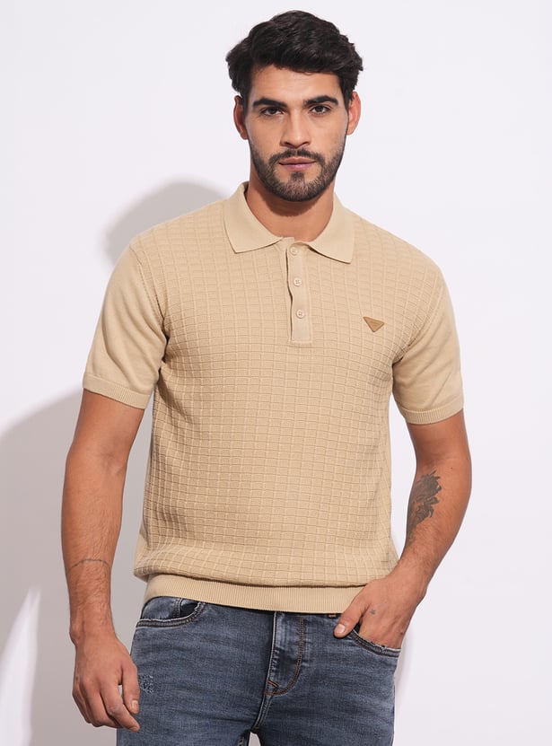 Brown Regular Fit Men's Polo T-Shirt by Being Human Clothing