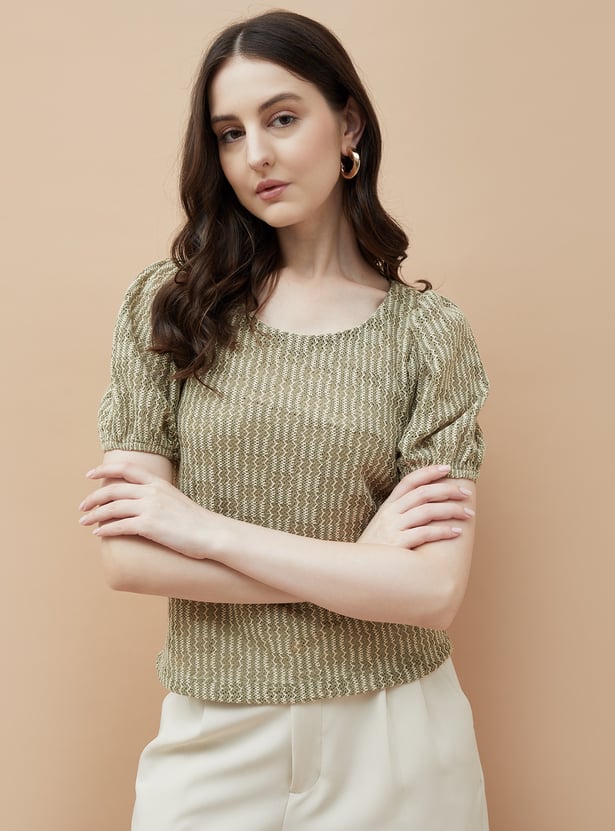 CODE Patterned Knit Top