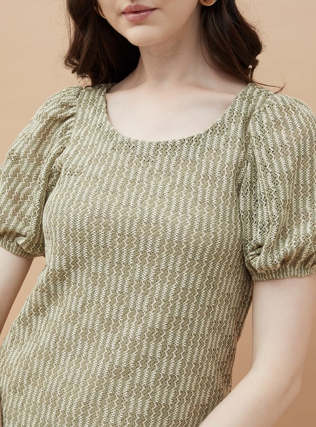 CODE Patterned Knit Top
