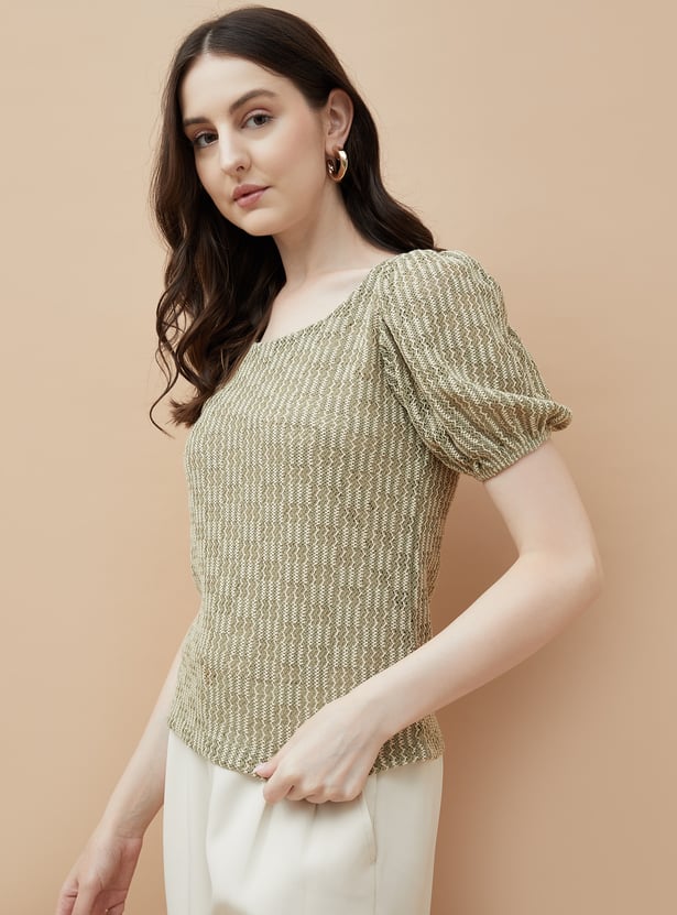 CODE Patterned Knit Top