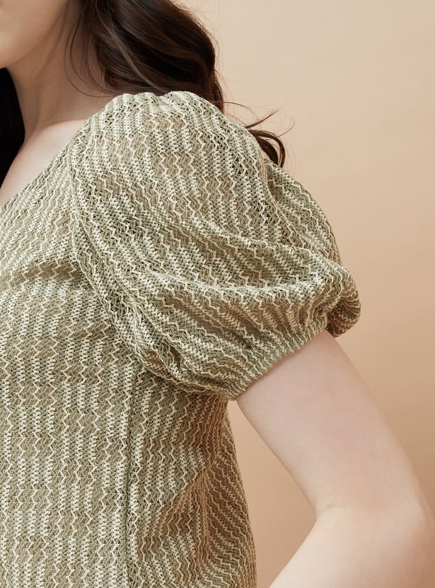 CODE Patterned Knit Top