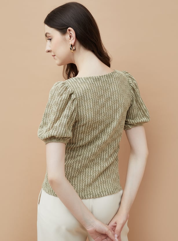 CODE Patterned Knit Top