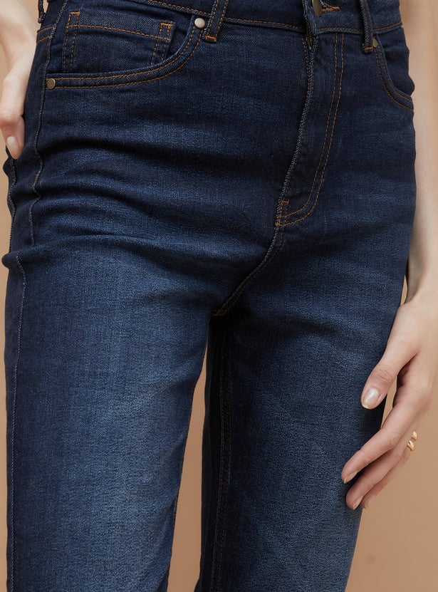 FAME FOREVER Dark Washed Bootcut Jeans