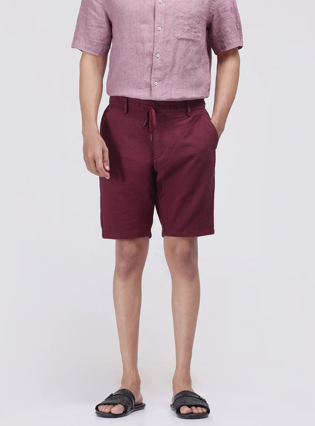 Buy RARE RABBIT Stitch-Detailed Relaxed Fit Shorts from Rare Rabbit at ...
