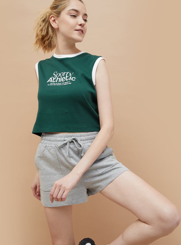 KAPPA Printed Cropped Sports T-shirt